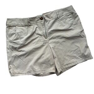 Talbots Women's Khaki Beige Tan Relaxed Chino Bermuda Shorts Stretch Size 22W
